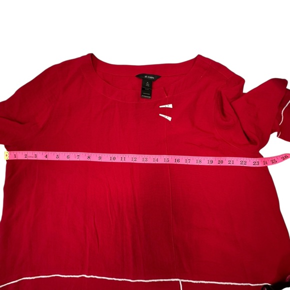 Ali Miles Women's Red Long Sleeve Top with White Accents Size XL - Picture 4 of 10